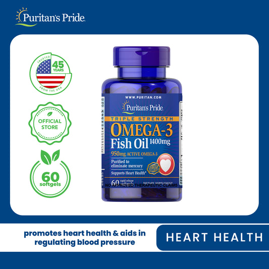 Fish Oil Omega 3 Triple Strength 1400 mg 60 softgels Puritan's Pride