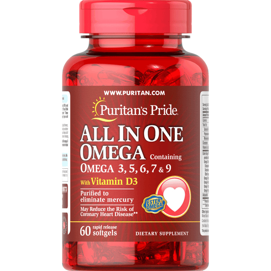 All In One Omega 3, 5, 6, 7 & 9 60 softgels
