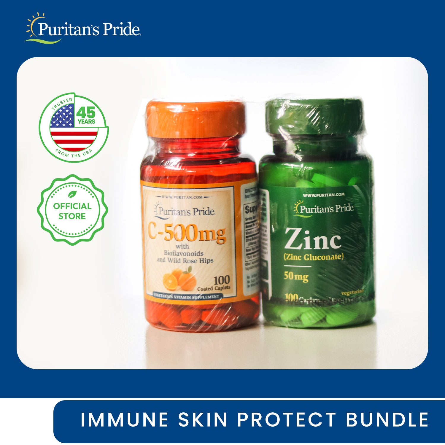 Immune Skin Protect Bundle Vitamin C 500mg Zinc 50mg