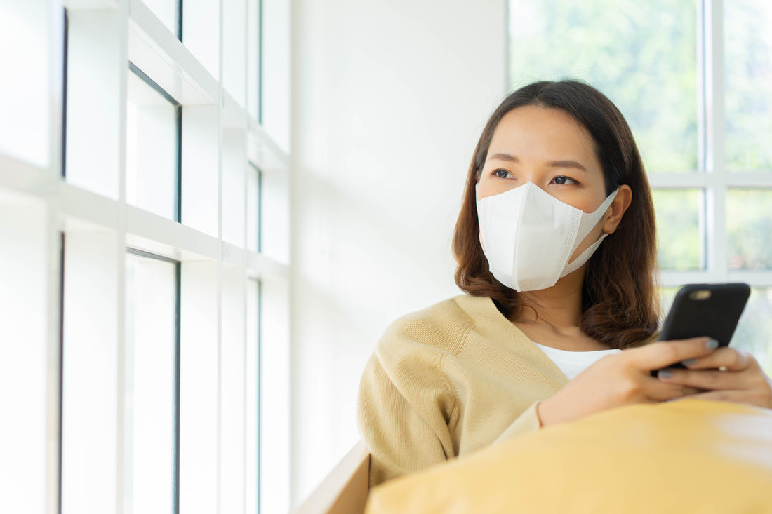 A woman staying home due to the pandemic