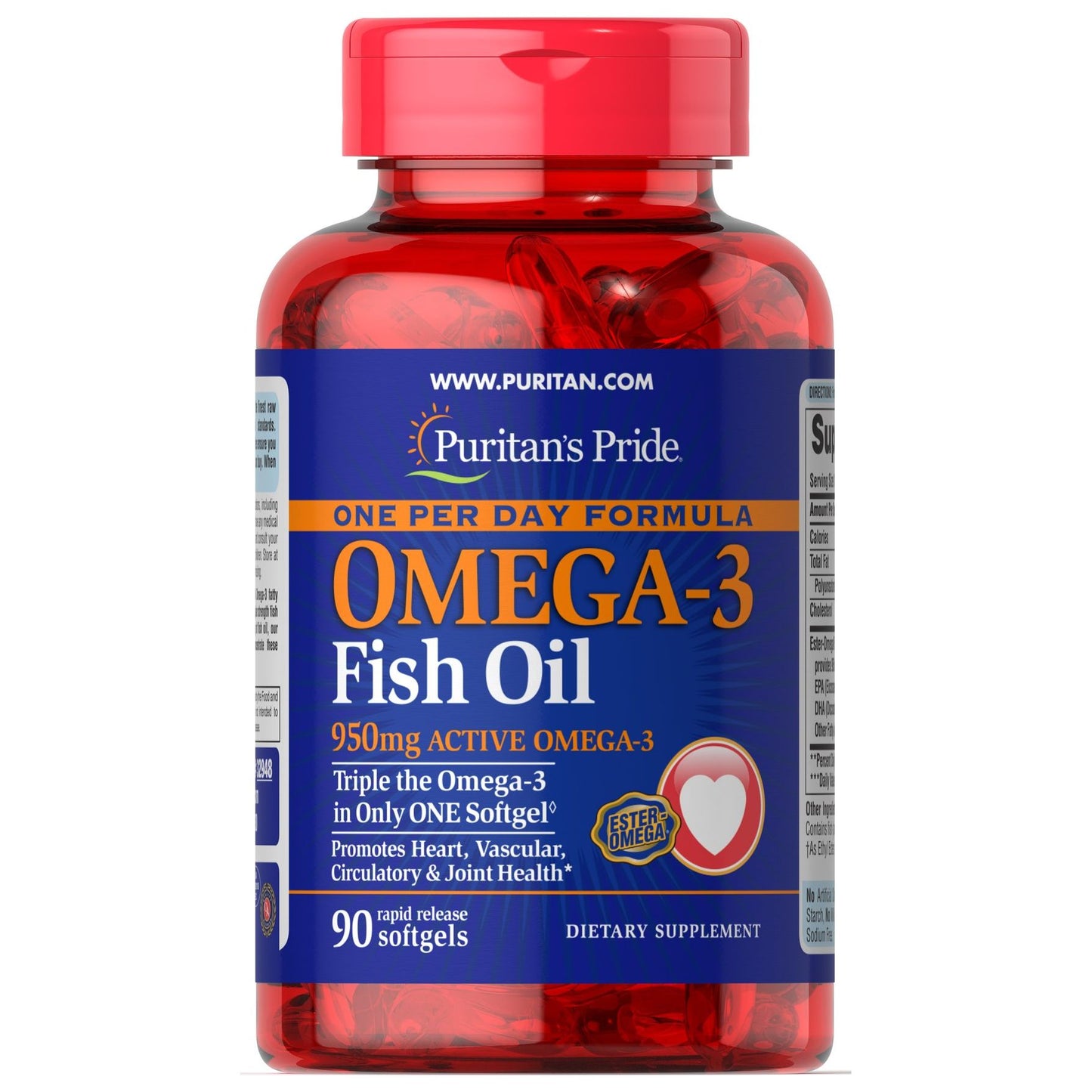 One Per Day Omega-3 Fish Oil 1360 mg (950 mg Active Omega-3) 90 softgels | CLEARANCE 50% OFF