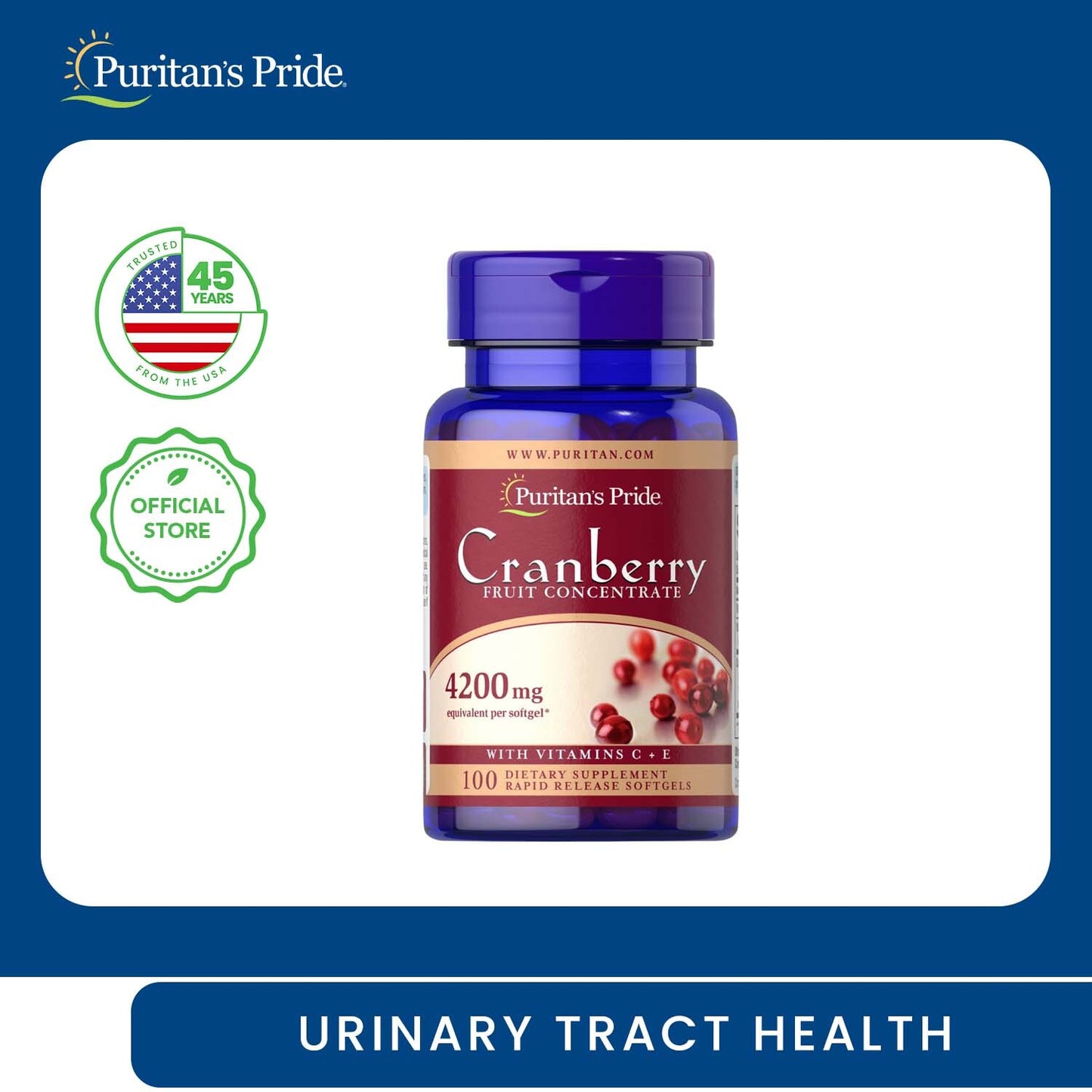 Cranberry Fruit Concentrate with C & E 4200 mg 100 softgels