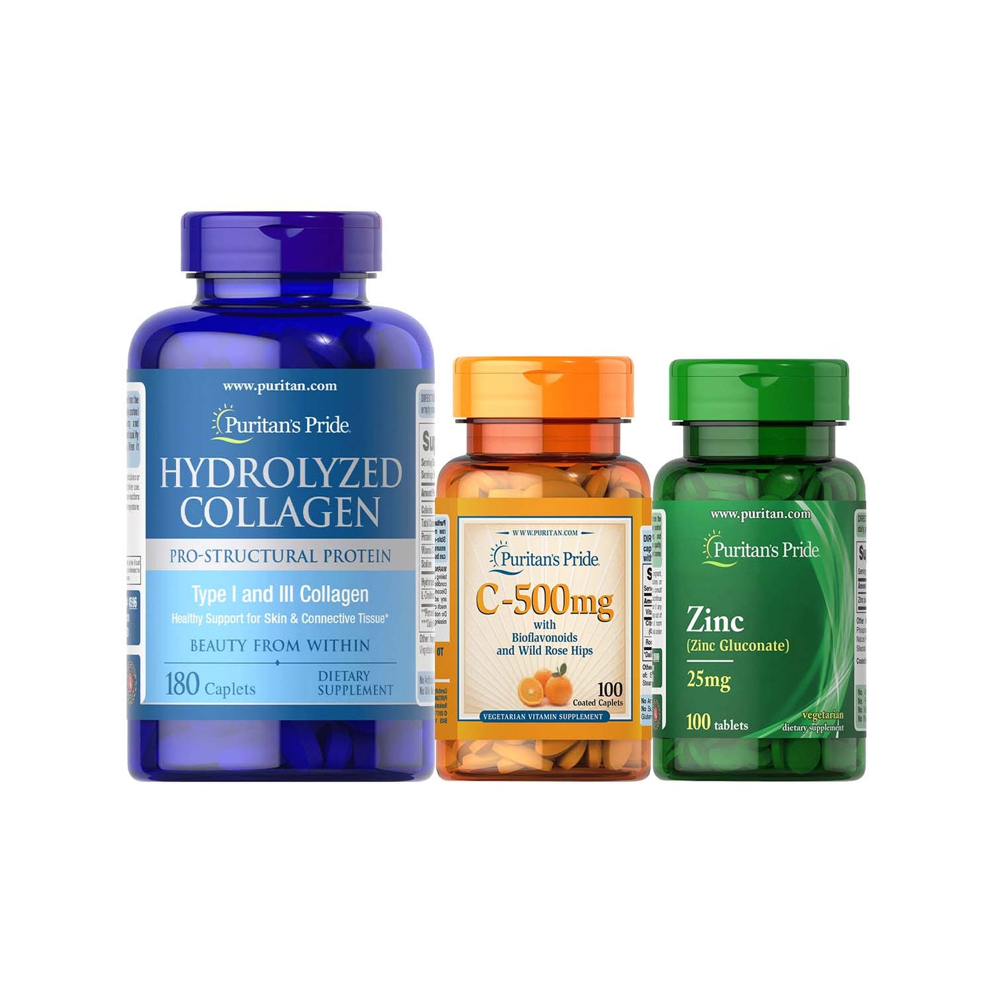 Hydrolyzed Collagen 1000mg + Vitamin C-500 mg + Zinc Gluconate 25mg Puritan's Pride
