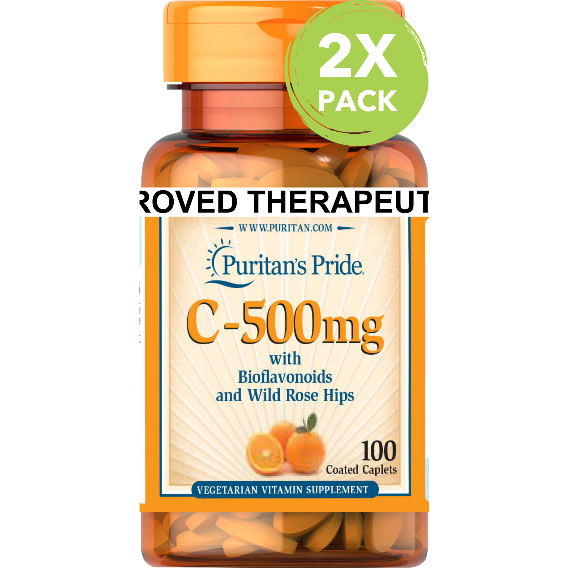 Pack of 2 Bottles 430 Vitamin C 500 mg Citrus Bioflavonoids Rose Hips 100 caplets