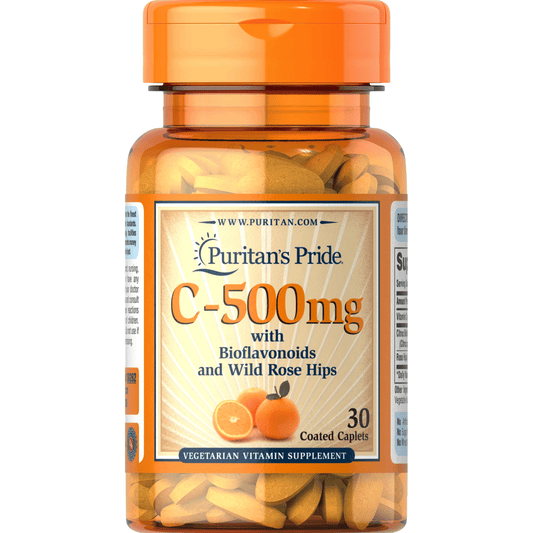 Vitamin C-500 mg with Bioflavonoids and Rose Hips 30 Caplets