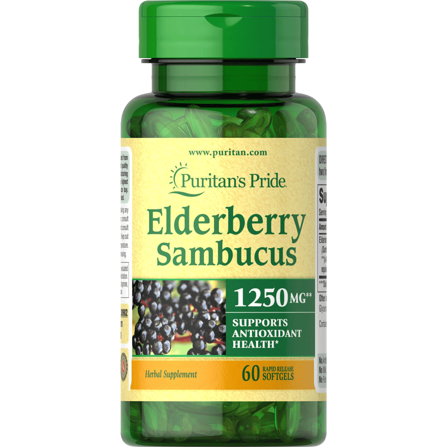 Elderberry Sambucus 1250mg 60 softgels