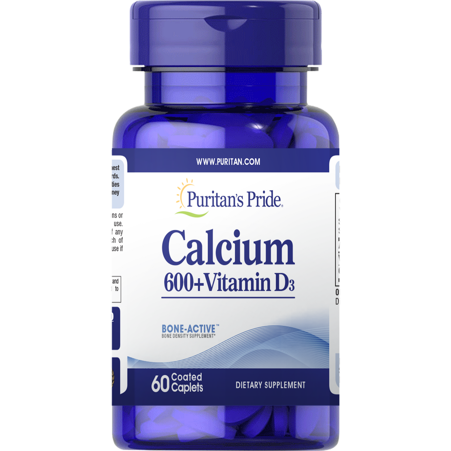 Calcium Carbonate 600 mg + Vitamin D 125 IU 60 Caplets