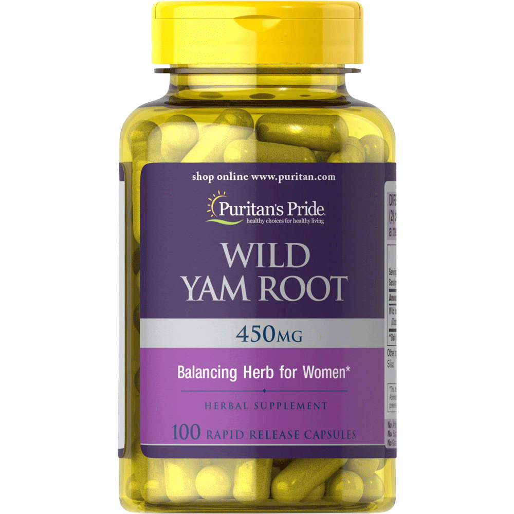 Wild Yam Root 450 mg 100 capsules