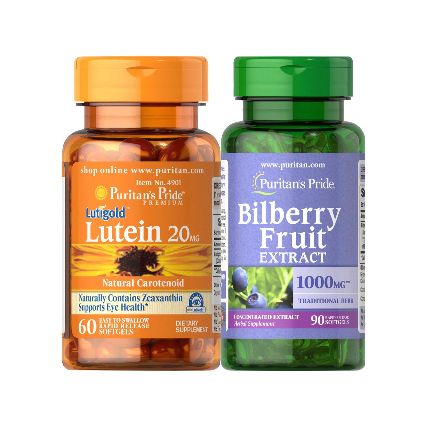 Eye Health  Pack A Lutein 20 mg with Zeaxanthin and Bilberry 4:1 Extract 1000mg