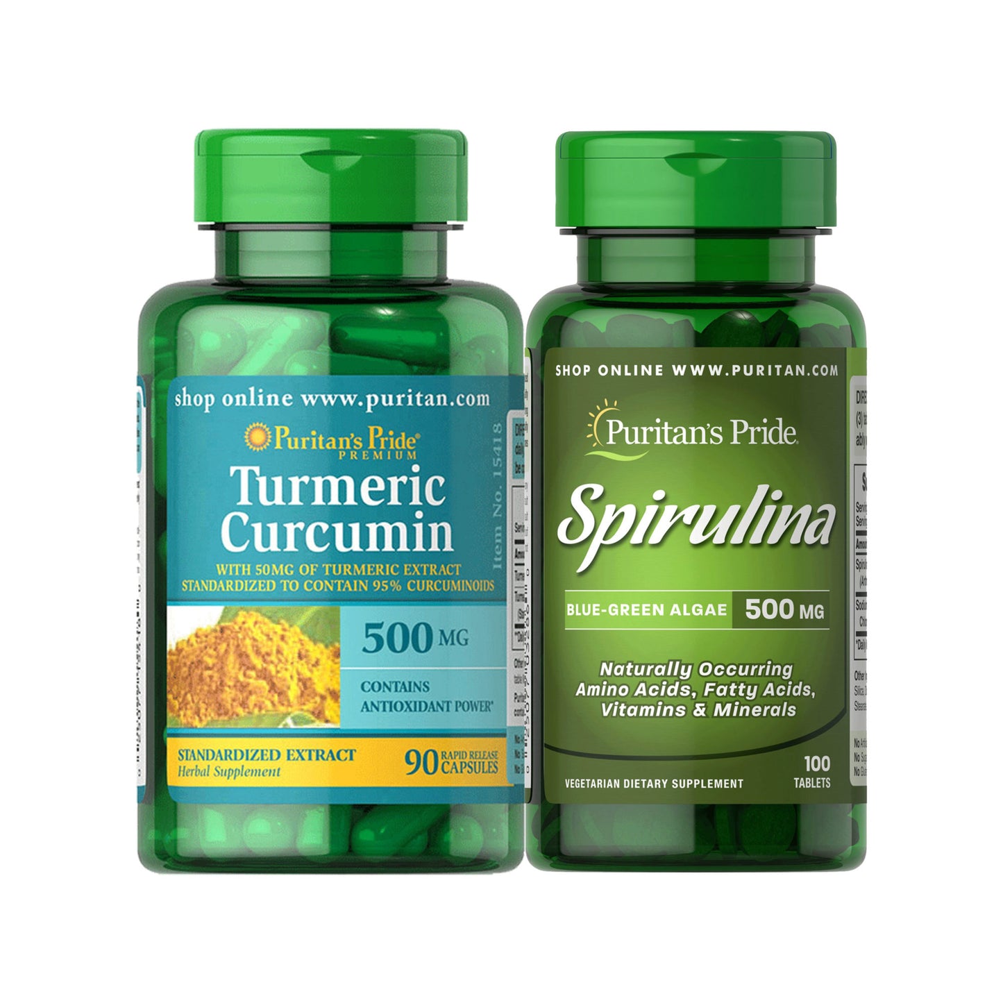 General Health Pack A Turmeric Curcumin 500 mg and Spirulina 500 mg