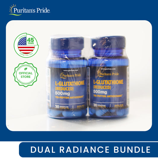 Dual Radiance Bundle (L-Glutathione 500mg 30 capsules + L-Glutathione 500mg 30 capsules)