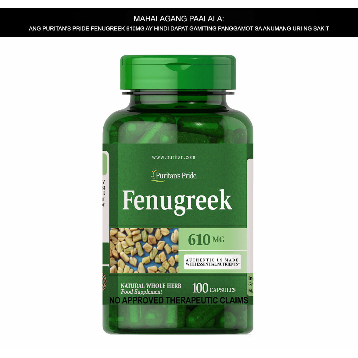 Fenugreek 610 mg 100 capsules
