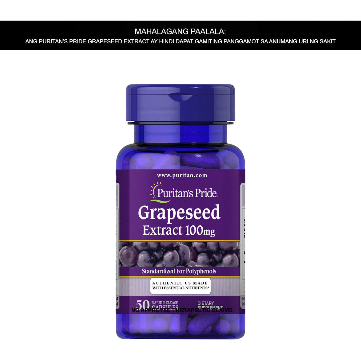 Grapeseed Extract 100 mg 50 capsules
