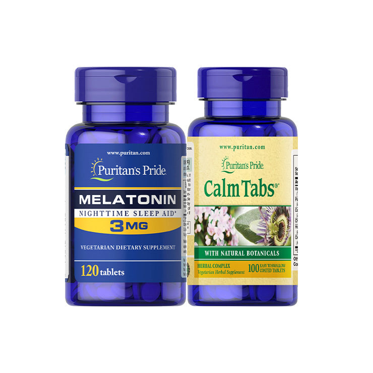 Sleep and Mental Health Pack Melatonin 3 mg and Calm Tabs